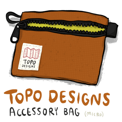 Eine Illustration einer kupferfarbenen Tasche mit schwarzem Reißverschluss und gelbem Innenfutter.